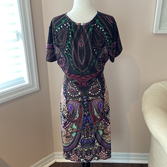 ROBERTO CAVALLI l Paisley Print Crewneck Dress - Picture 8 of 15